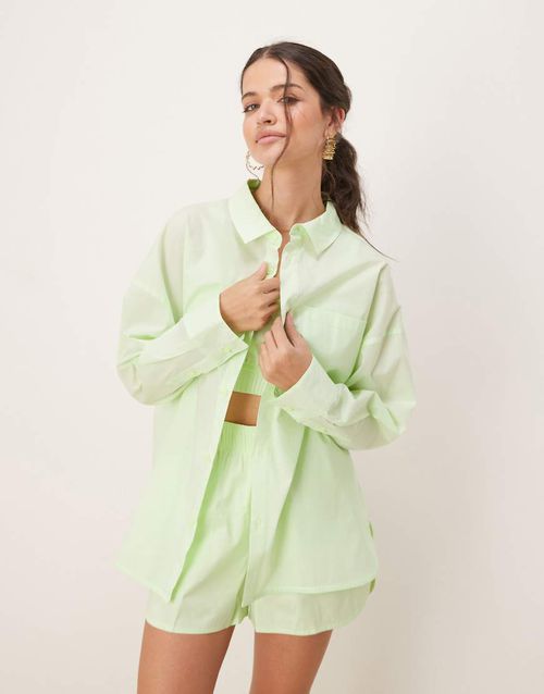 Nike Chill Poplin oversized shirt in lime green