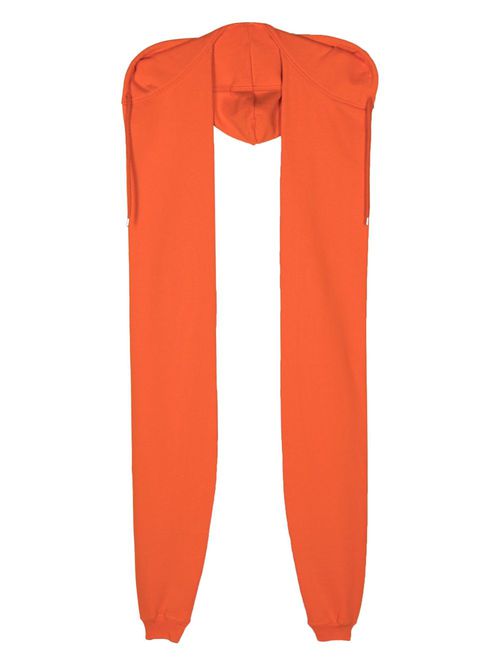 Drawstring-hood scarf - Orange