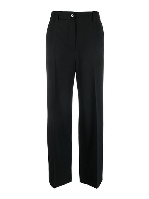 High-waisted wide-leg trousers