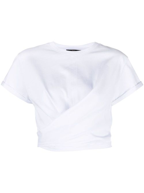 Tie-front cotton T-shirt - White