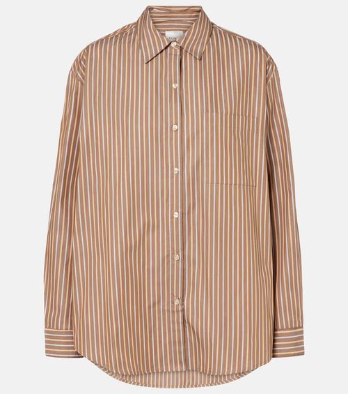 Yoshi striped cotton-blend twill shirt