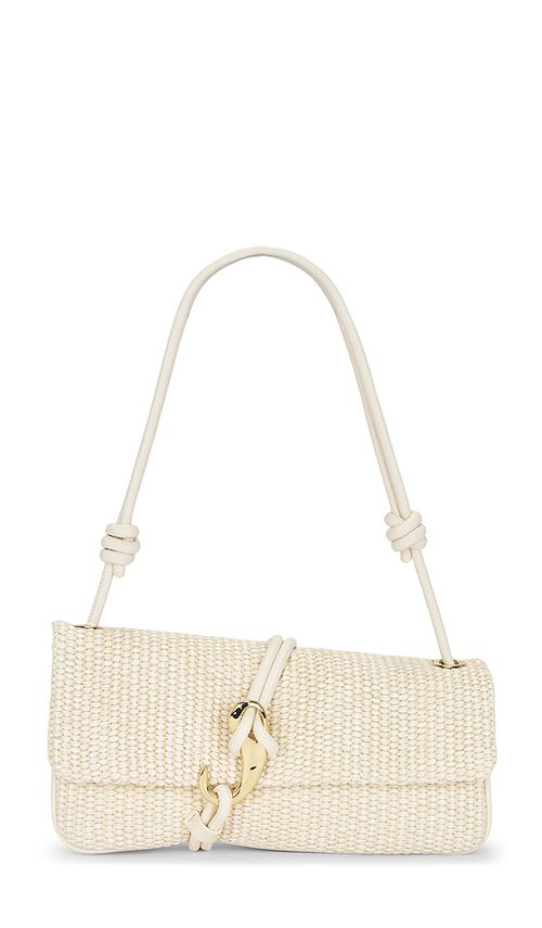 Dolce Vita Raffia Baguette Bag in Tan