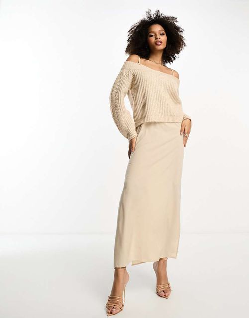 satin slip dress with jumper V Neck Jumper Slip Dress Women Silk Slip Dress Wide Strap V Neck Pure Silk  Nightgown