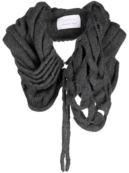 Layered wool-blend scarf - Grey