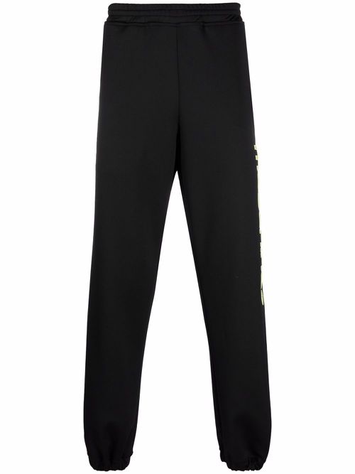 Elasticated track pants - Black