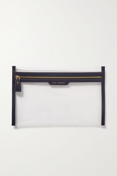 Loose Pocket Big Things Leather-trimmed Tpu Clutch - Neutrals