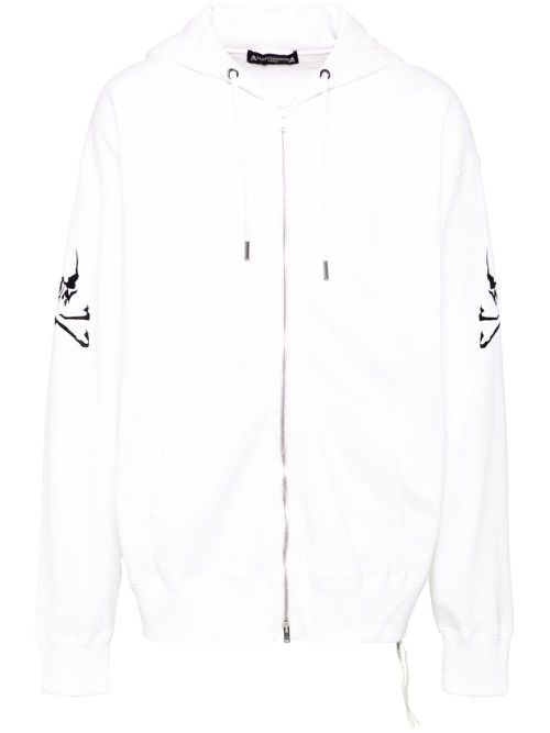 Logo-embroidered hoodie - White