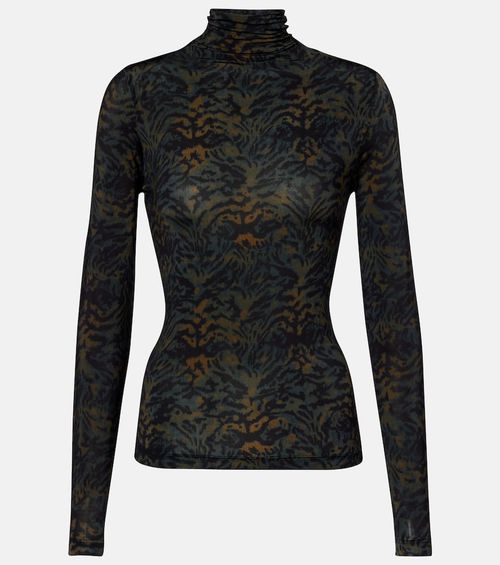 Aurelia printed jersey turtleneck top