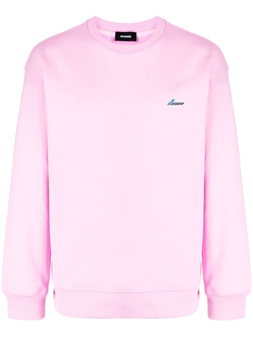 Logo-patch cotton sweatshirt - Pink