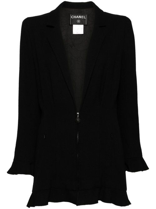 2002 half-zip ruffled jacket - Black
