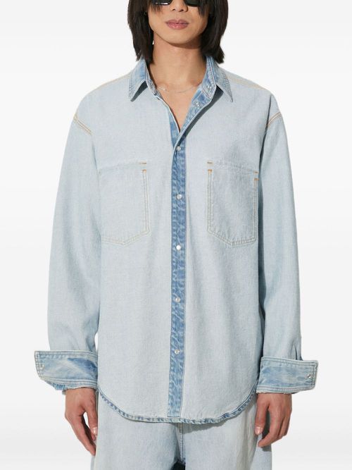 Inside-out denim shirt - Blue
