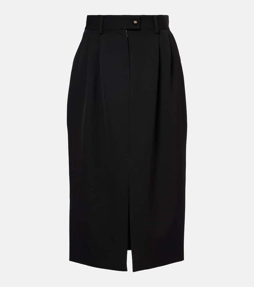 Virgin wool midi skirt