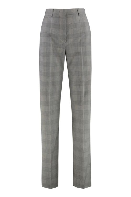 Tailored Wool Trousers in Prince of Wales Check