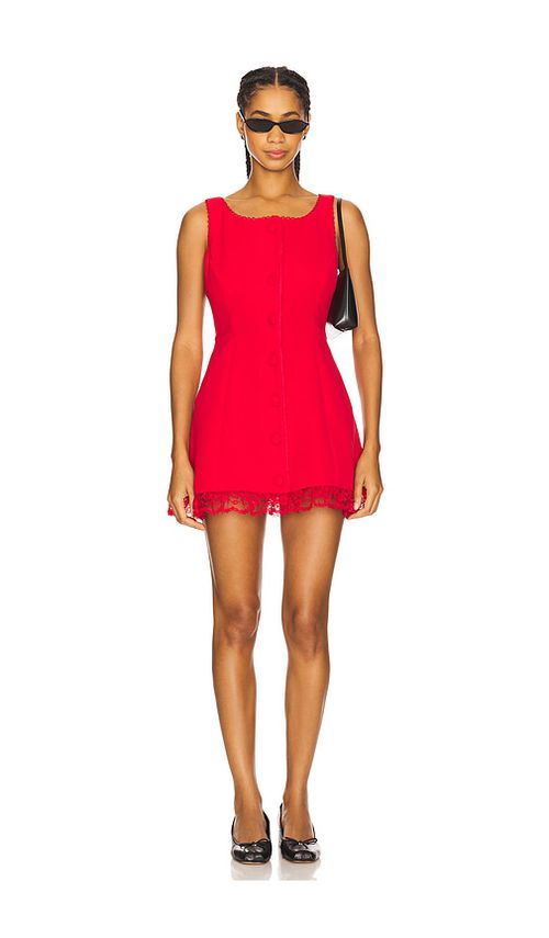 For Love & Lemons Serena Mini Dress in Red.  XL also in L, M