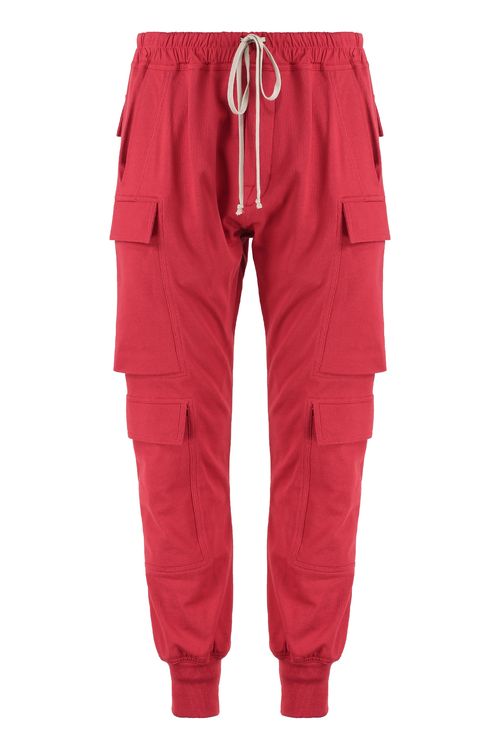 Men's Stretch Cotton Track Pants with Ribbed Ankle Cuffs
