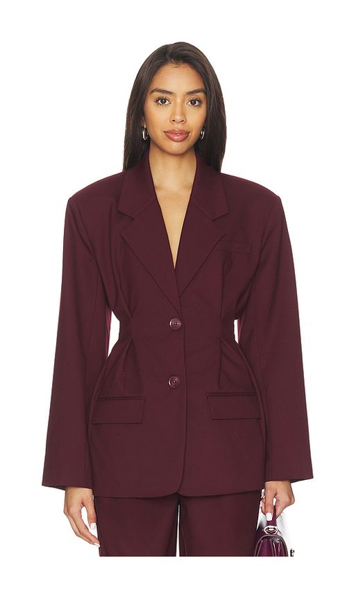 Gestuz Paula Waist Blazer in Burgundy. - 40 also , 34, 36