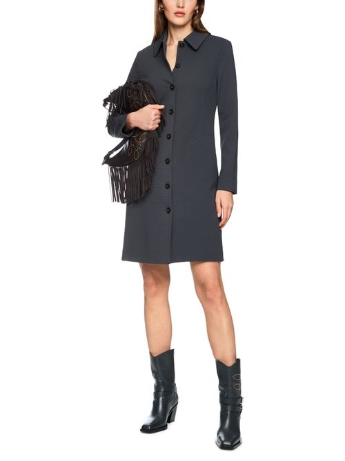 Marc Cain Textured stretch dress, blue, 36 N