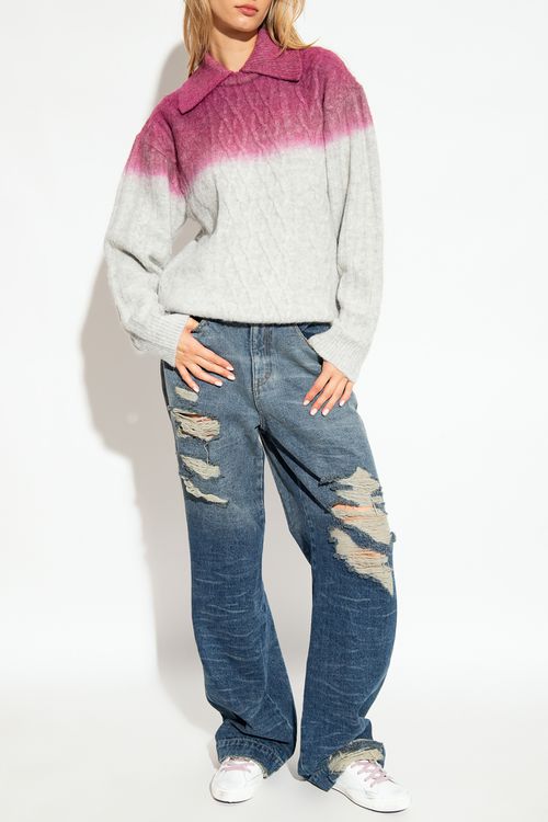 Sweater With Collar, Unisex, Grey