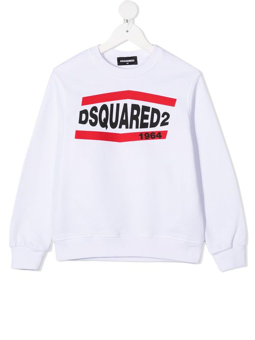 Logo print cotton sweatshirt - White