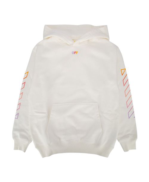 Diag-stripe-print cotton hoodie