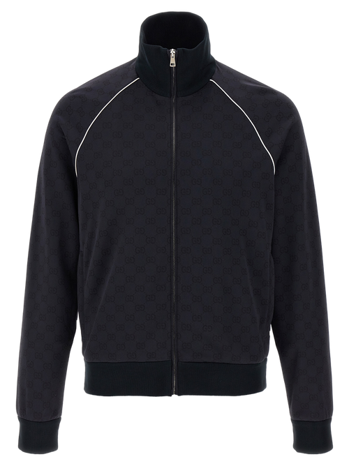 GG Jacquard Polyamide Sweatshirt — Black