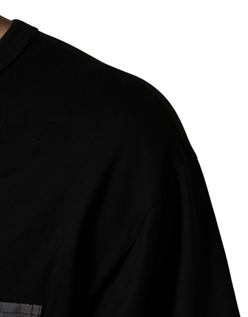 Camouflage-Pocket Oversized T-Shirt — Black