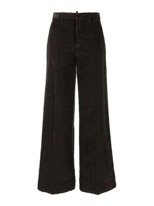 Wide-leg corduroy trousers