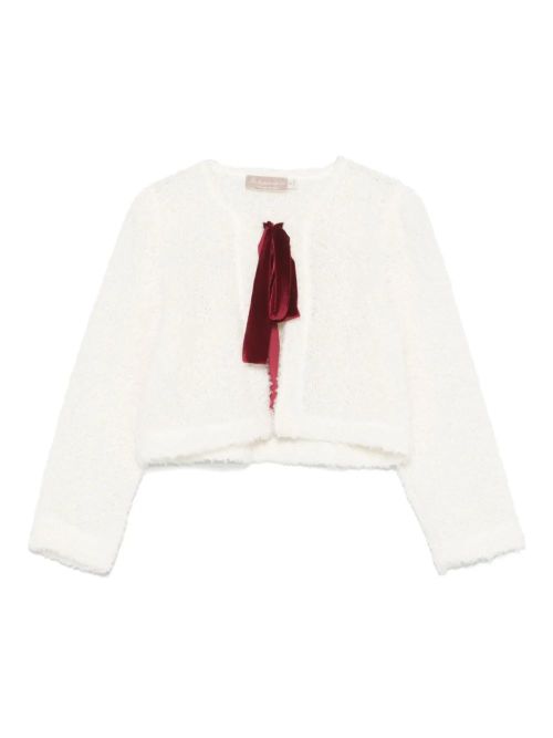La Stupenderia bow-detailed cardigan - White
