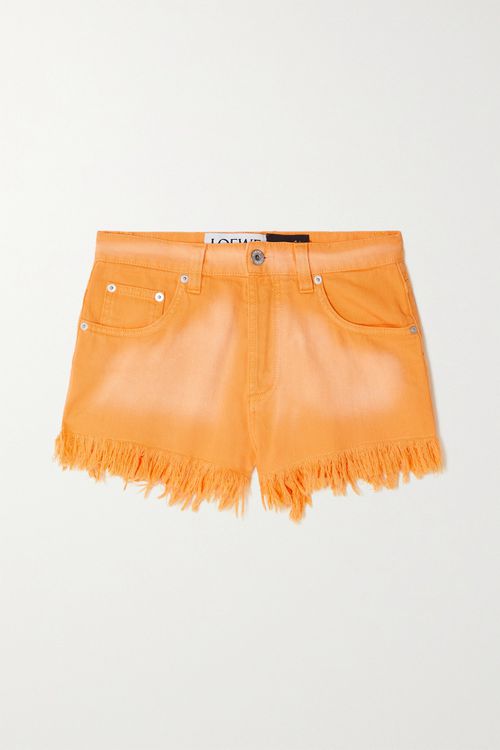 + Paula's Ibiza Frayed Degradé Denim Shorts - Orange - FR32
