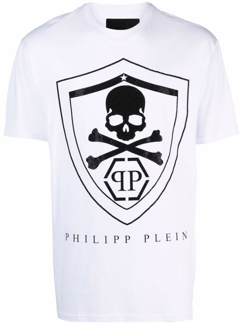 Rhinestone logo T-shirt - White