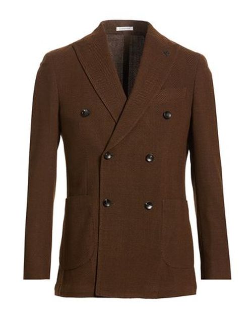 Man Blazer Dark brown Size 38 Virgin Wool, Elastane