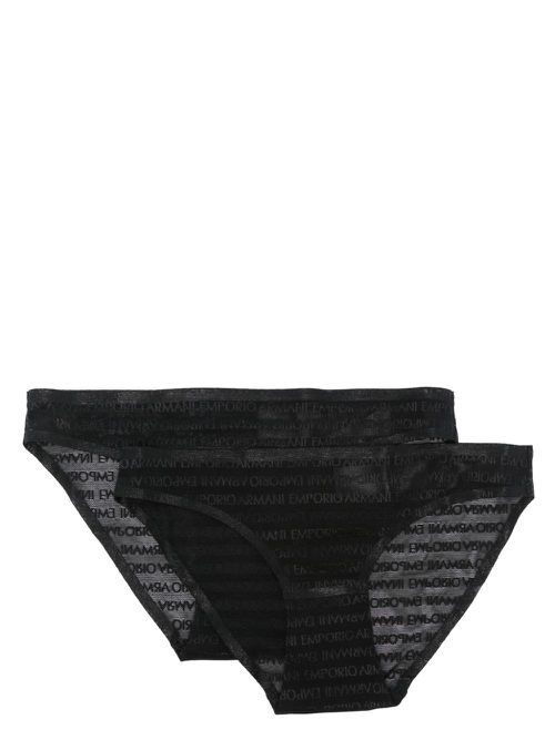 Logo-jacquard briefs (set of two) - Black