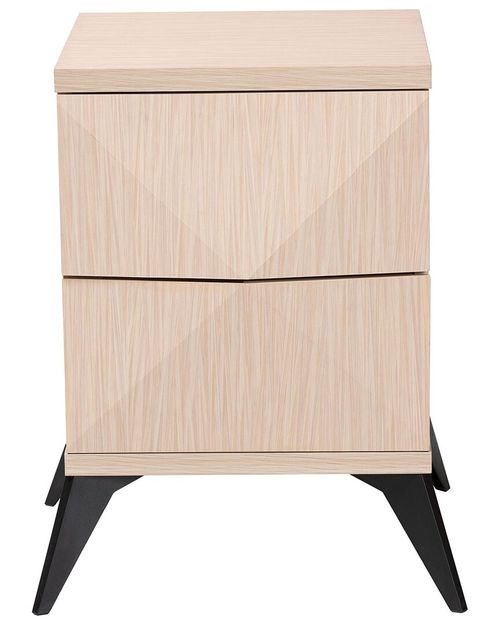 Draper Mid-Century Modern Wood 2-Drawer Nightstand