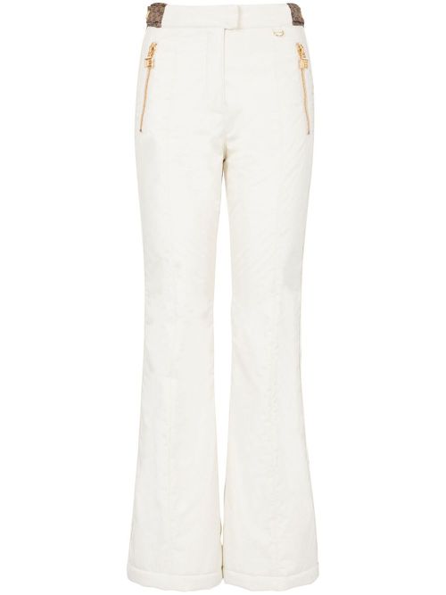 Monogram-stripes ski trousers - White