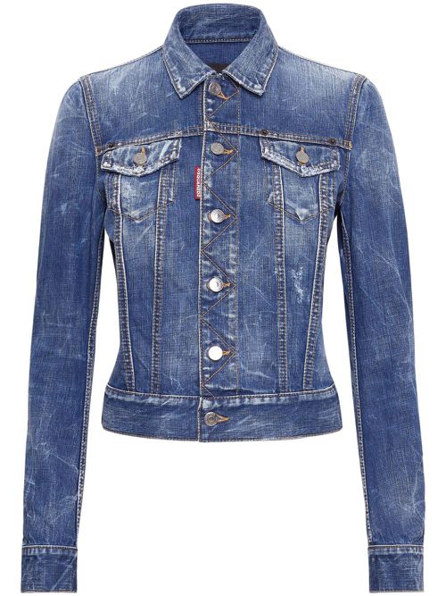 Distressed denim jacket - Blue