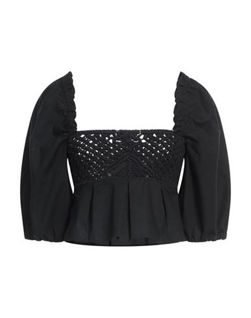 Pinko Woman Top Black Size 2 Cotton