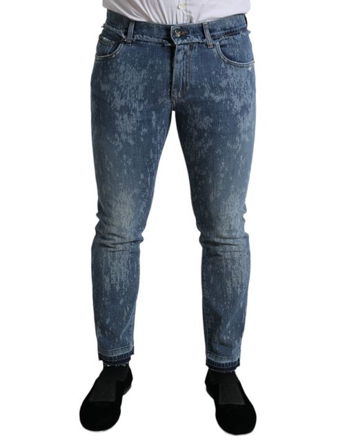 Washed Skinny Cotton Stretch Jeans — Blue