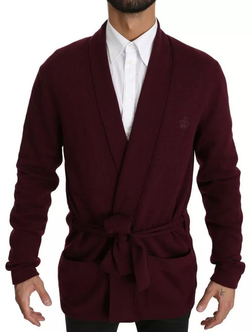 100% Cashmere Cardigan — Maroon
