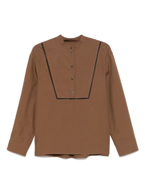 Yves Salomon poplin blouse - Brown
