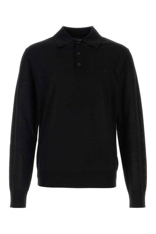 Black Logo Polo Sweater
