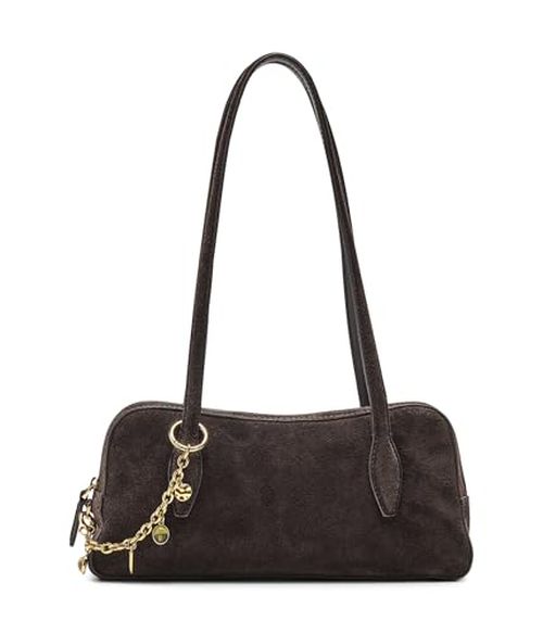 Madewell Women's SUEDE MINI E/W SATCHEL SHOULDER: CHARM, Dark Carob, Brown, One Size
