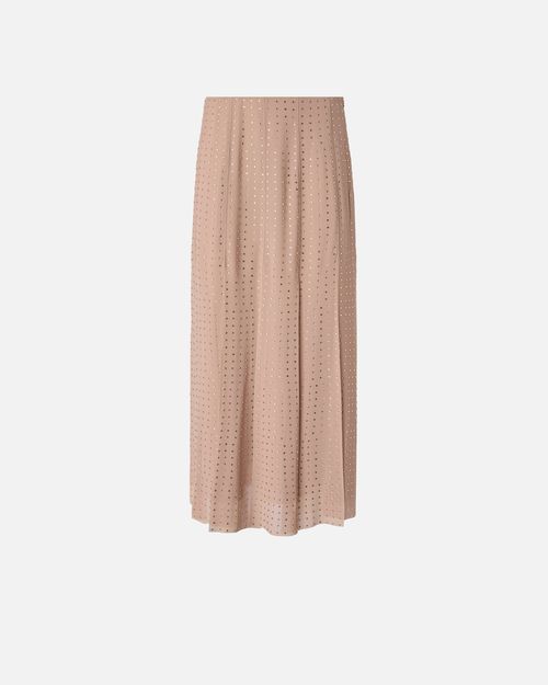 Midi skirt with fringes and rhinestones - 38