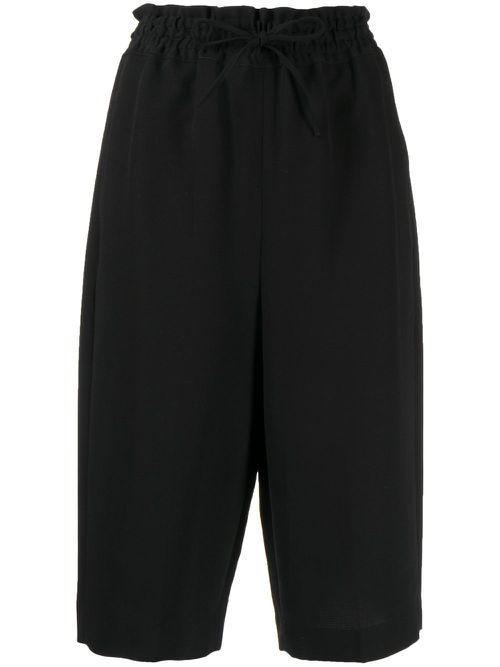 Drawstring straight-leg shorts - Black