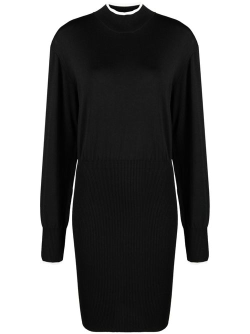 Mock-neck minidress - Black