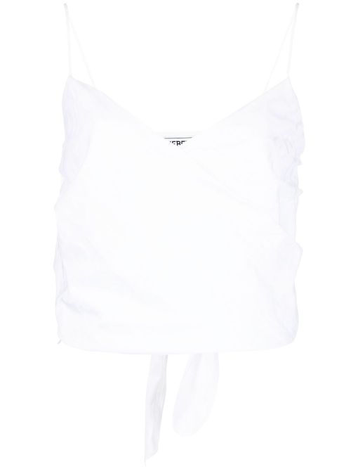 Wraparound cotton top - White