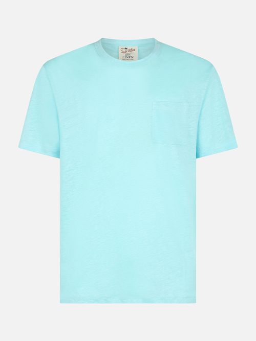 Man Water Green Linen Jersey T-Shirt Ecstasea With Pocket __single__ - Men