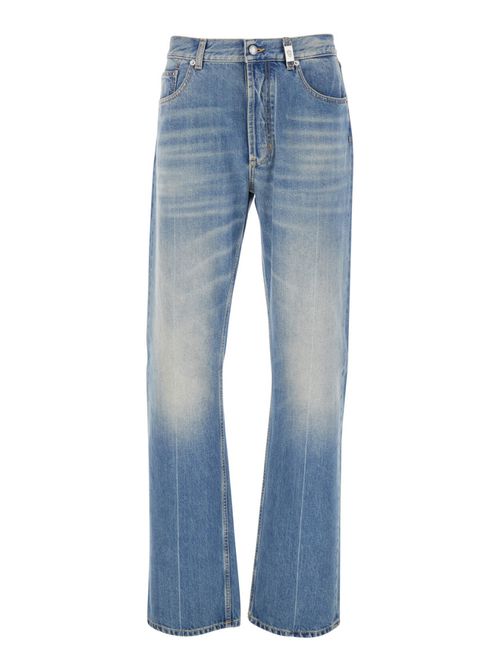 Blue Logo Straight Fit Jeans