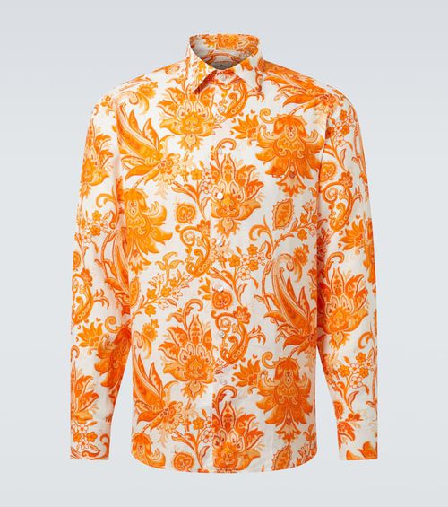 Roma printed linen shirt