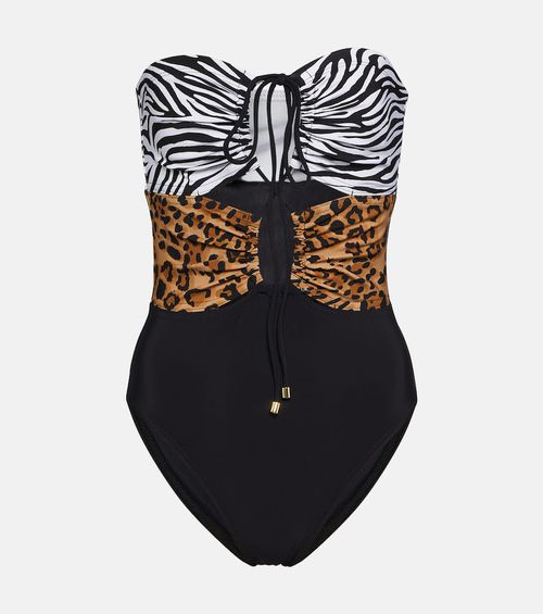 Printed halterneck swimsuit