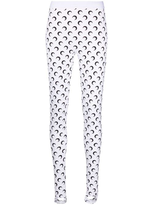 White Fuseaux Moon-Print Leggings - Women's - Recycled Elastane/Recycled Polyamide